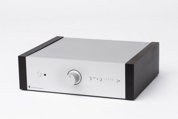 Pre Box DS2 analogue Audiophiler Stereovorverstärker von Pro-Ject silber Wange Eukalyptus